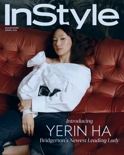 A woman sits on a tufted sofa on the cover of Groundad magazine text indicates the feature on Yerin Ha